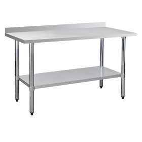 24" x 60" 18-Gauge Stainless Steel Commercial Work Table with 4" Backsplash and Undershelf