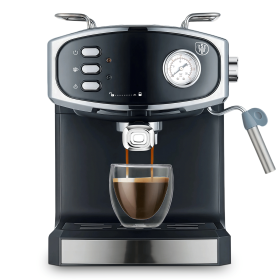 Italian espresso machine with semi-automatic coffee brewing, pressure gauge, milk frother, steam bar, 1350W 51mm grinder (W1002P414509: W1002P478431)